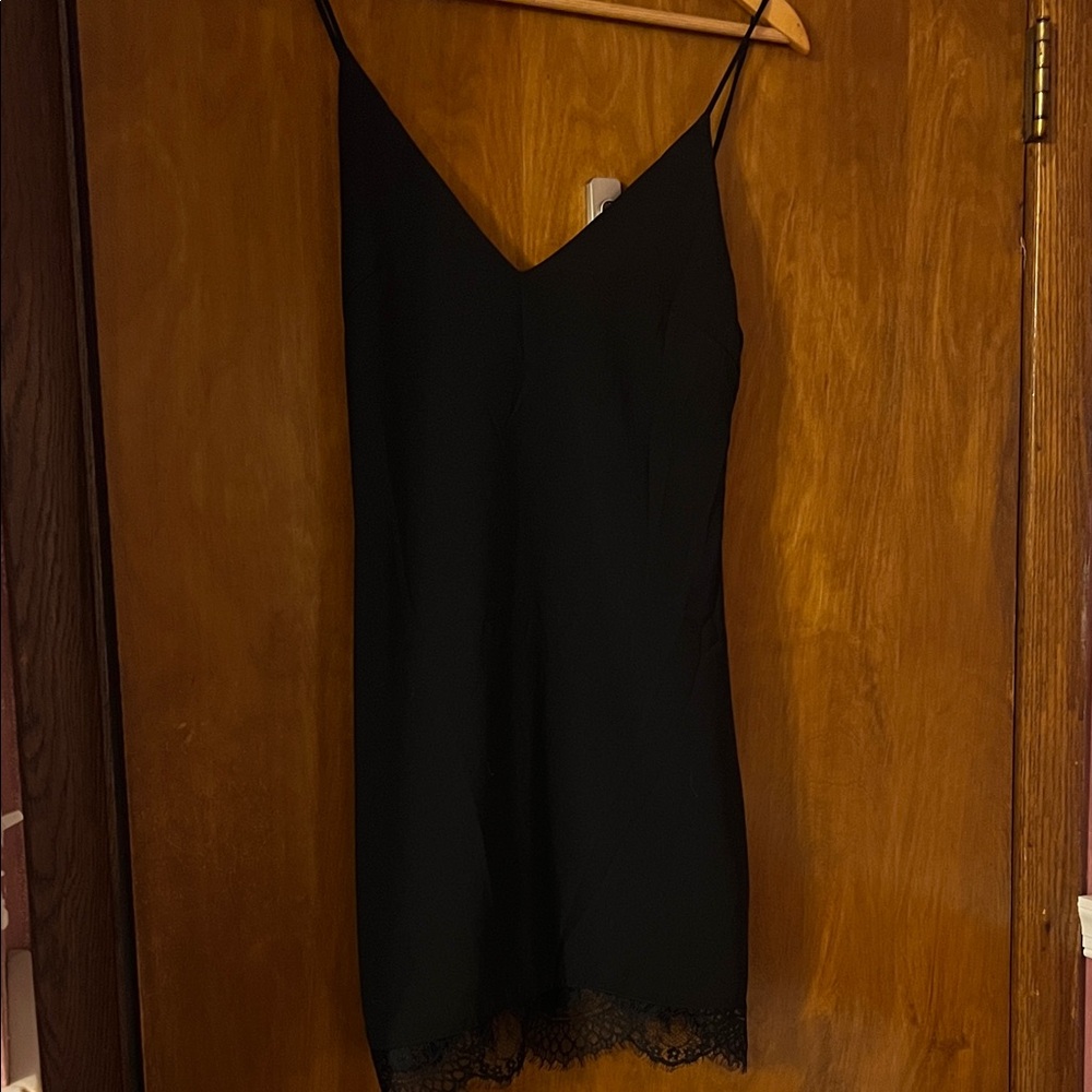 Superdown Black Lace Hem Dress
